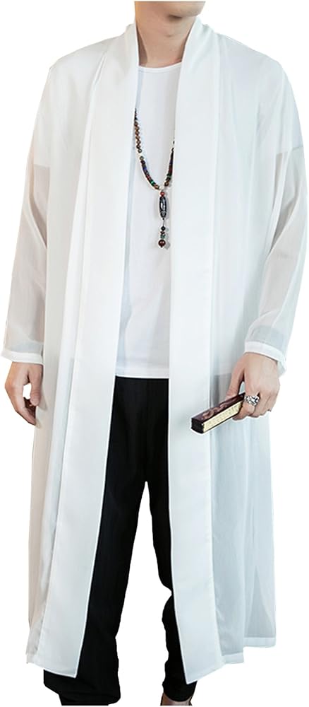 Amazon | [スゴフィ] メンズ ロングカーディガン コート 羽織り 薄手